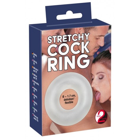 Прозрачное гладкое кольцо Stretchy Cockring