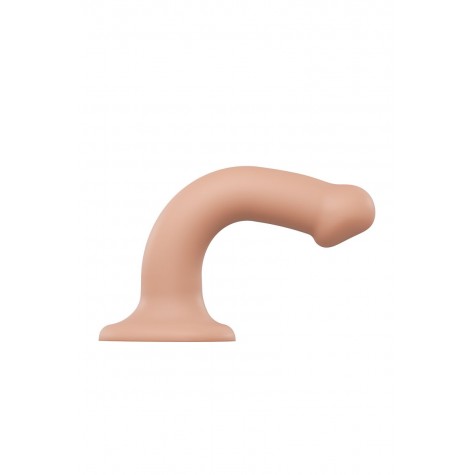 Телесный фаллос на присоске Silicone Bendable Dildo M - 18 см.